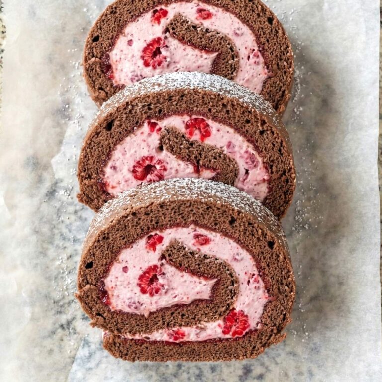 Gluten Free Chocolate Raspberry Swiss Roll