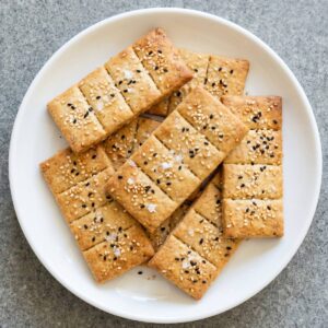 Gluten Free Honey Tahini Sesame Crackers