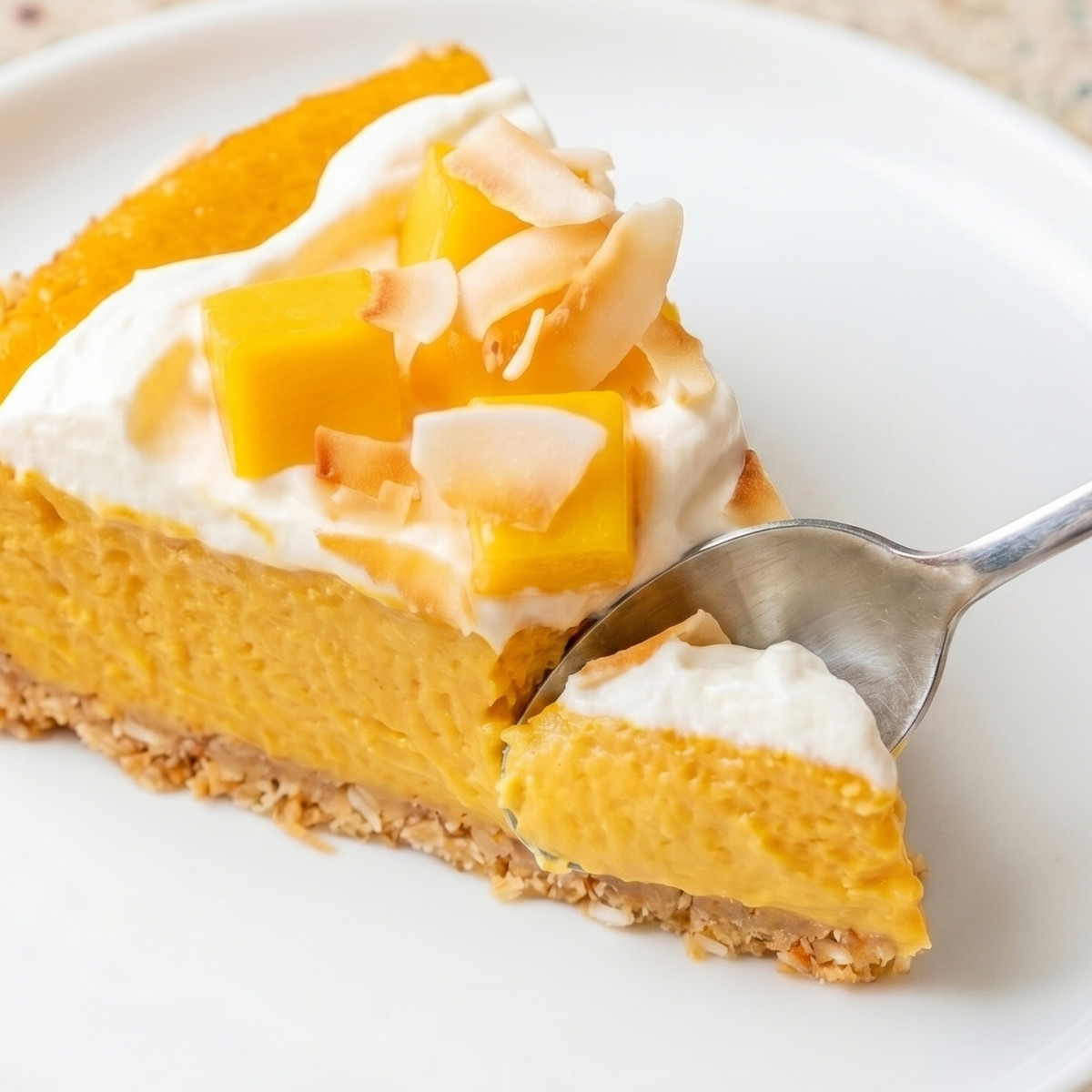 Gluten Free Mango Coconut Cheesecake