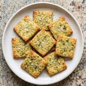 Gluten Free Pesto Parmesan Crackers
