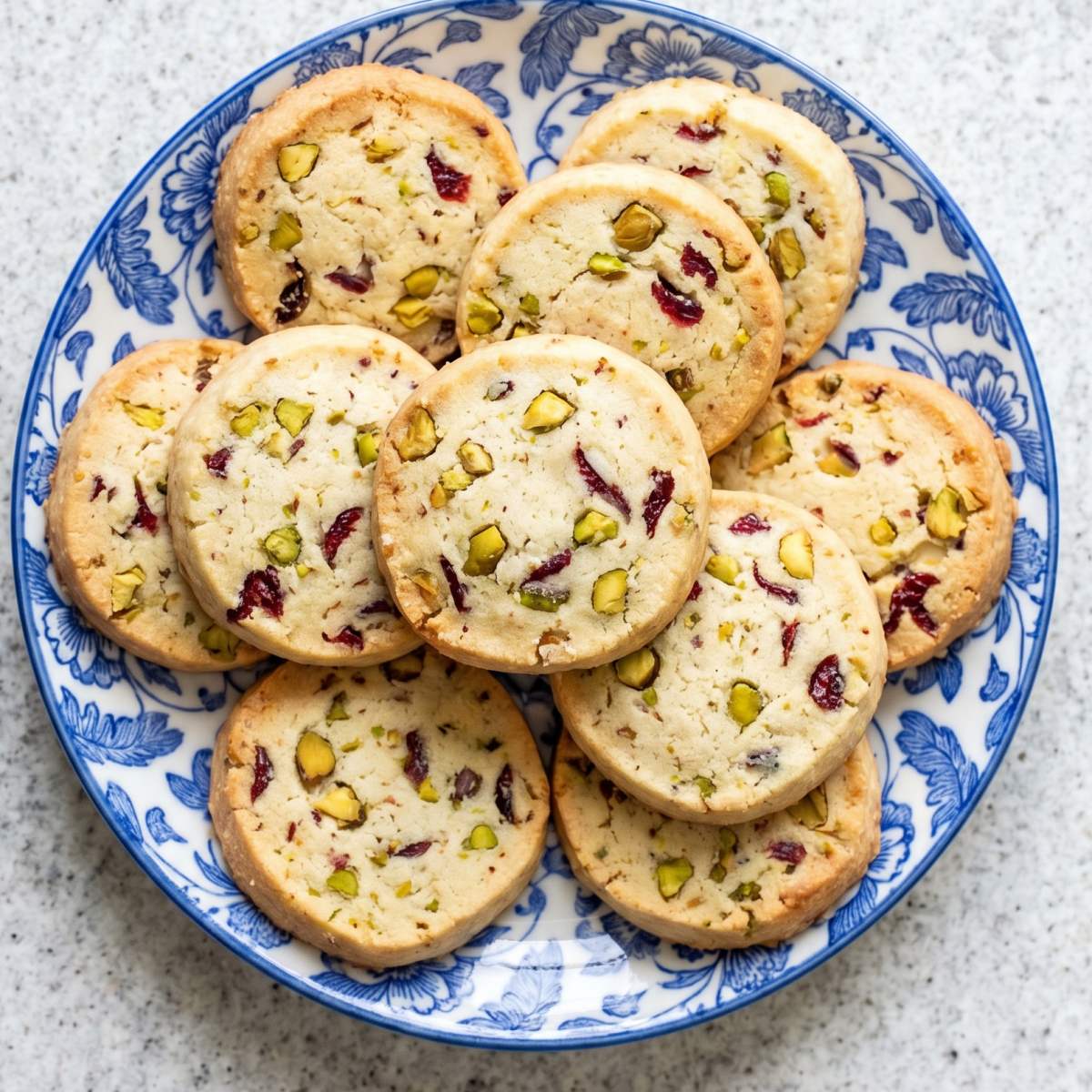 Gluten Free Pistachio Cranberry Shortbread