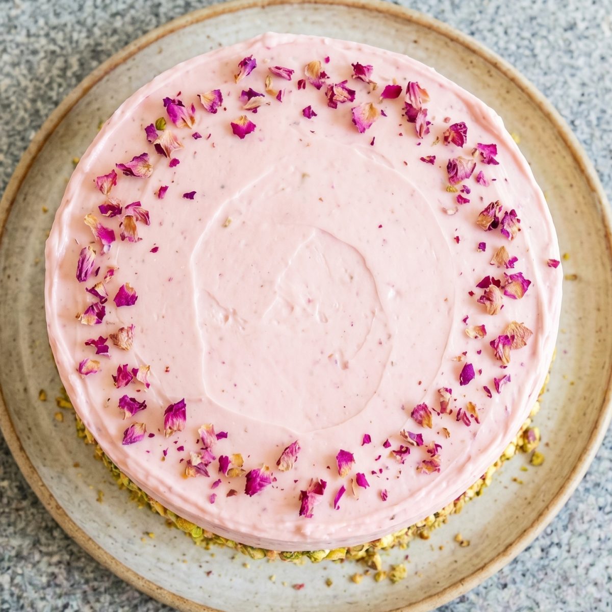 Gluten Free Pistachio Rose Layer Cake