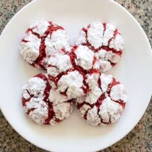 Gluten Free Red Velvet Crinkle Cookies