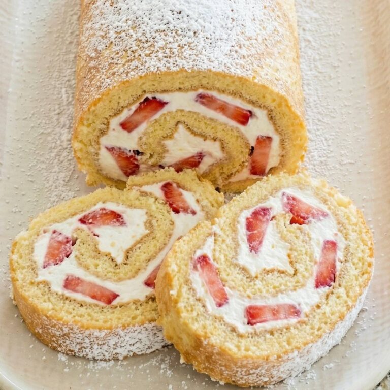 Gluten Free Strawberry Cream Cake Roll