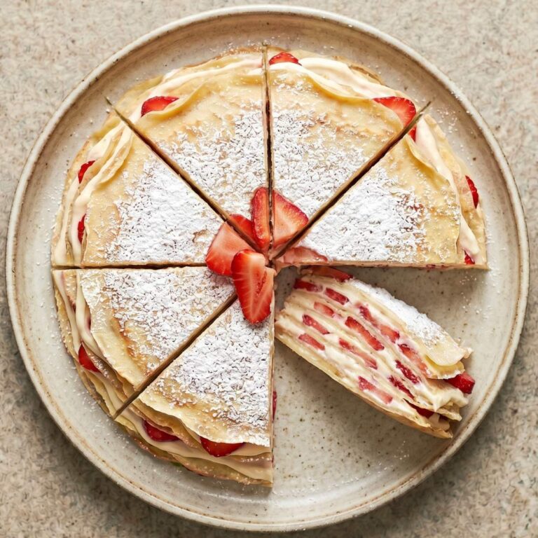 Gluten Free Strawberry Mille Crepe Cake