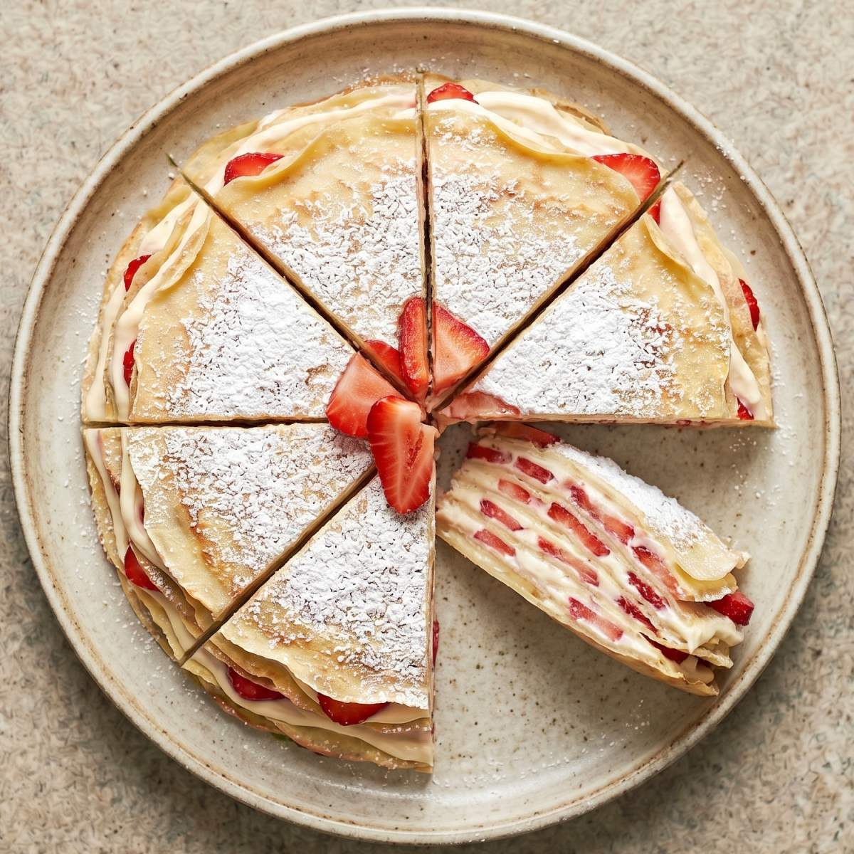 Gluten Free Strawberry Mille Crepe Cake