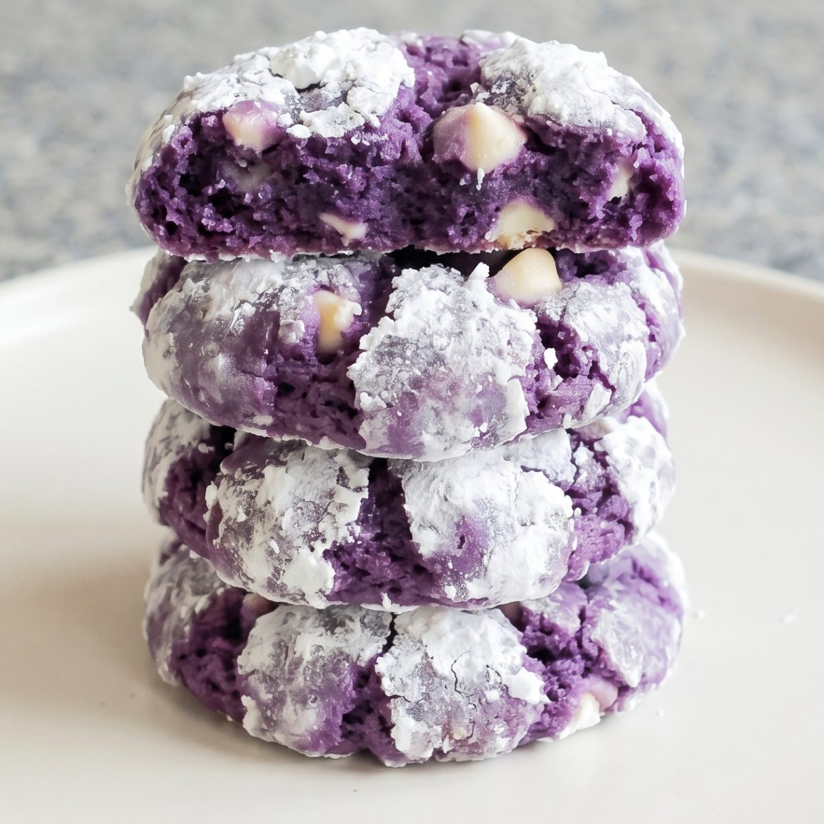 Gluten Free Ube Crinkle Cookies